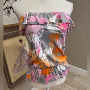 5 for $30 NWT! AMERICAN EAGLE OUTFITTERS Strapless Ruffle Floral Top